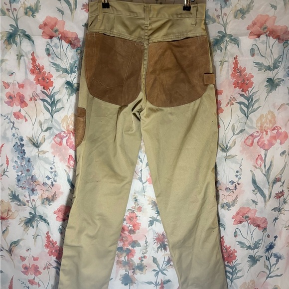 Vintage Men's Tan Work Pants with Knee Patches - Picture 6 of 11